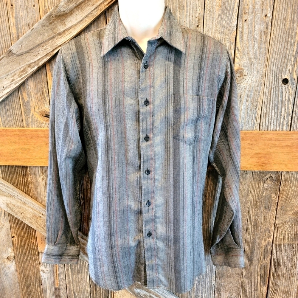 Vintage Rare Anthony Michael Button Up Striped Long Sleeve Button Up Shirt L